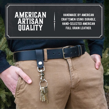 Main Street Forge | Full Grain Leather Keychain for Men | Made in USA | Hand Made | Luxury Valet Key Chain | Quick Detach | Men's Key Ring Organizer