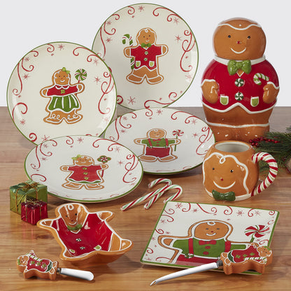 Certified International Holiday Magic Gingerbread 3-D Cookie Jar, 72 oz.