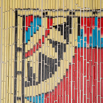 HAJUCRAFT Beaded Curtain for Doorway, Bamboo Bead Door Curtain, Boho Evil Eye Decor, Hanging Room Divider for Entryway Home, 78 x 36 Inches