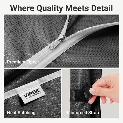 VIPEK V5C Bedroom Armoires Portable Closet Clothing Rack, White Metal with Black Cover, Adjustable Custom Freestanding Wardrobe Heavy Duty Covered, Max Load 890LBS