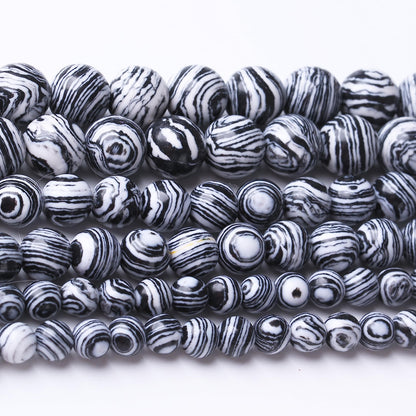 90PCS 4MM Black Malachite Beads Natural Gemstone Round Stone Beads for Jewelry Making DIY Energy Stone Healing Power Bracelet 15"