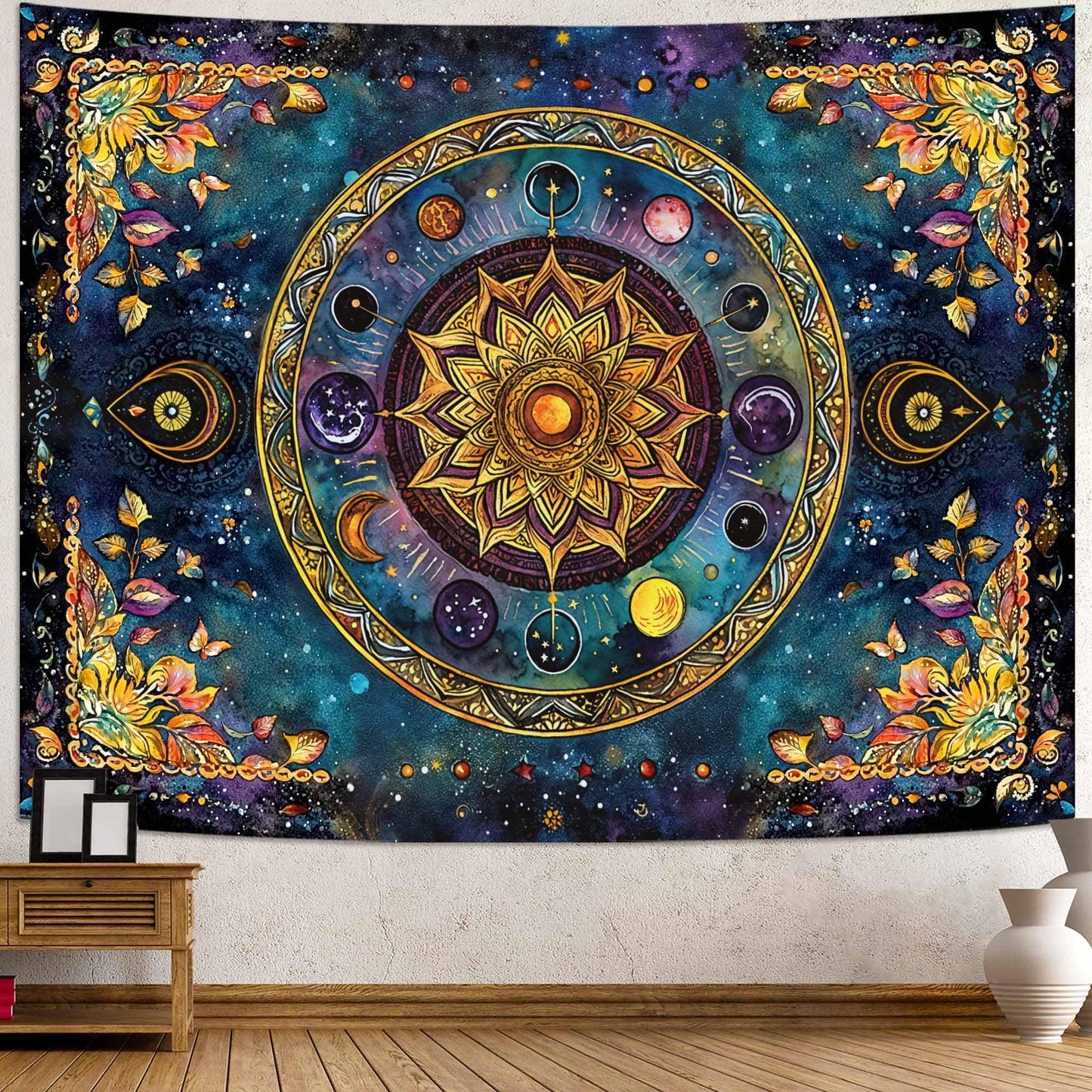 Lunerfex Mandala Solar System Tapestry Boho Tapestry for Bedroom Galaxy Tapestries Wall Hanging Living Room Wall Art and Home Decor 70x90