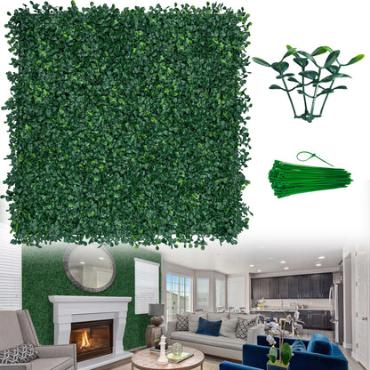 ODTORY Artificial Boxwood Wall Panels 20x20 inch 14Pcs, UV-Anti Faux Greenery Grass Hedge for Privacy Screen，Fake Ivy Plant Fence for Outdoor Garden, Backyard, Balcony, and Indoor Home Decoration