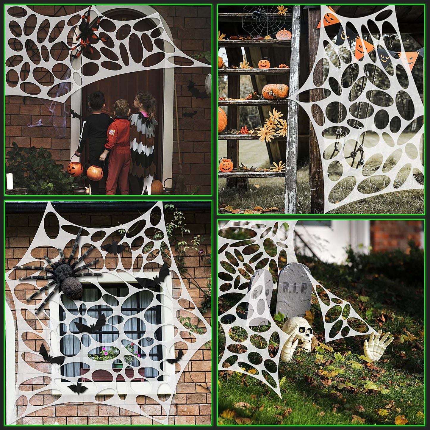 Homgaty Giant Halloween Spider Web, 650sqft Stretchy Beef Netting Halloween Spider Web Outdoor Decoration Cut-Your-Own Netting Spiders Webbing for Halloween Decor, Yard, Roof, Garden, MRPTDE1586