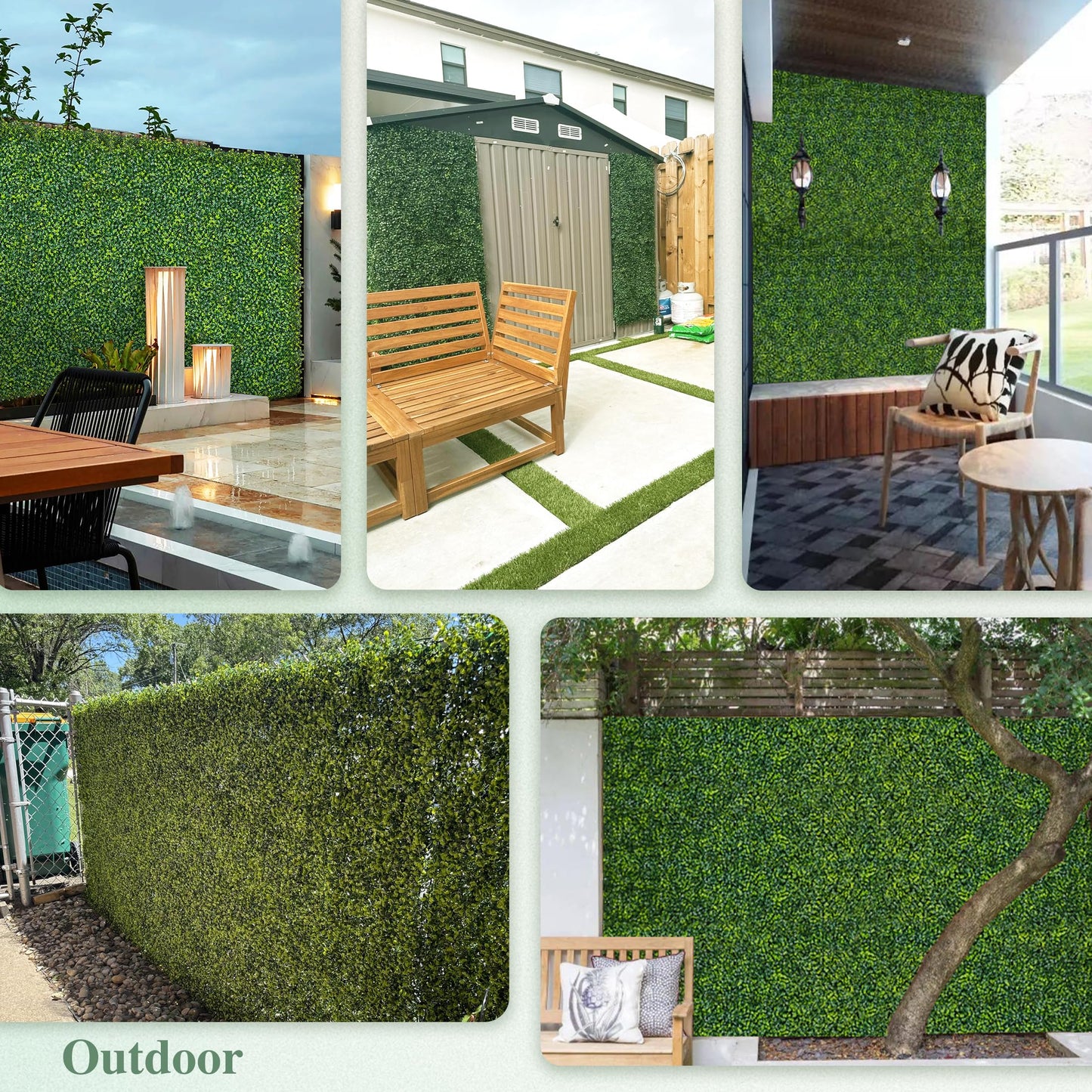 ODTORY Artificial Boxwood Roll Panels, 48"x120" (40 sq.ft) UV-Resistant Faux Ivy Privacy Fence Screen, Decorative Grass Wall Covering for Indoor & Outdoor Garden, Backyard, Balcony, Home Decor