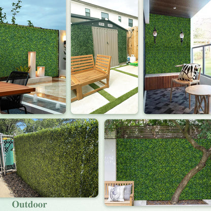ODTORY Artificial Boxwood Roll Panels, 48"x120" (40 sq.ft) UV-Resistant Faux Ivy Privacy Fence Screen, Decorative Grass Wall Covering for Indoor & Outdoor Garden, Backyard, Balcony, Home Decor