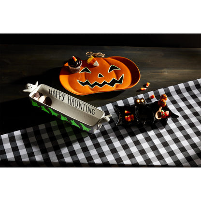 Mud Pie Pumpkin Glow In Dark Platter; 12" x 16"