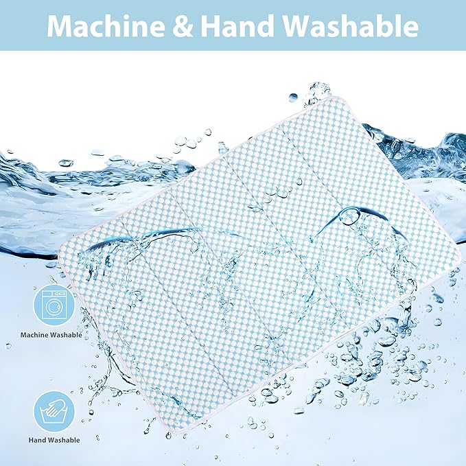 Cooling Dog Mat Q-Max>0.5 - Rapid Cooling Tech, Thin Breathable Crate Pad, Portable Washable Summer Mat, Chill Soothing Fabric - 24"x18" Small Dog/Cat, Blue