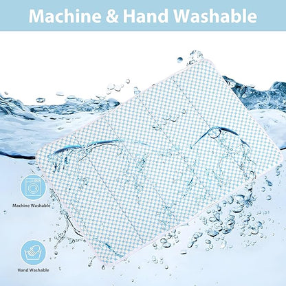 Cooling Dog Mat Q-Max>0.5 - Rapid Cooling Tech, Thin Breathable Crate Pad, Portable Washable Summer Mat, Chill Soothing Fabric - 24"x18" Small Dog/Cat, Blue