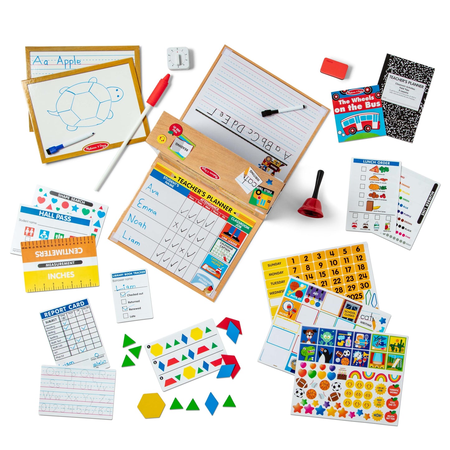 Melissa & Doug School Time! Classroom Play Set Game - Be Teacher or Student - FSC Certified