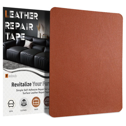 Fadoub Leather Repair Patch Tape Self-Adhesive, 8x11In Heavy Duty Vinyl Patch, Leather Repair Kit for Furniture, Sofa, Couch, Office Chair, Car Seat, Car Interior((Chestnut Brown)