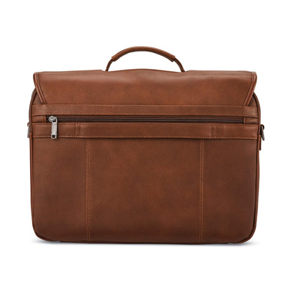 Samsonite Classic Leather Flapover, Cognac , One Size