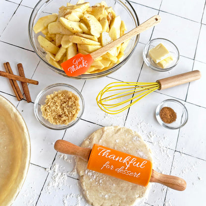 R&M Fall Holiday 3 Piece Mini Bake Set – Spatula, Whisk & Rolling Pin – Thanksgiving Baking Gift for Kids and Home Bakers