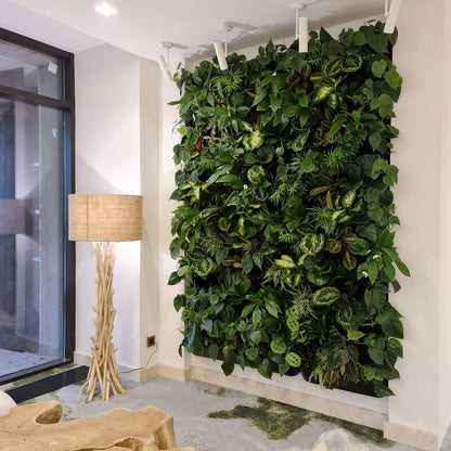 BOXSAND-6 Vertical Wall Planter (12"x26", Black, No Pots) – Living Wall for 6 Plants, Indoor/Outdoor Vertical Garden System, Easy 2-Screw Install