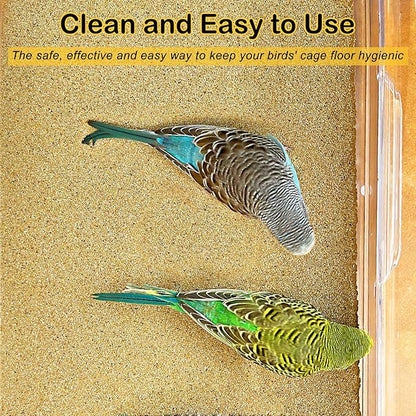 S&X Bird Cage Liner 30-Pack 15” x 11” Gravel Paper for Bird Cage | Sand Sheets for Easier Cleaning and Bird Health