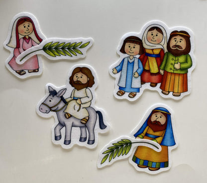 Easter Deluxe Felt Set Bible Flannel Board Stories 42 Pieces +Lesson + Activity Pages Story Jesus He Has Risen Made in the USA of Domestic Felt and Imported Ink Crucifixion Resurrection Last Supper