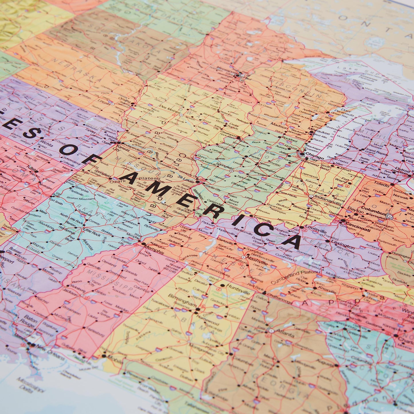 Laminated World Map & US Map Poster Pack - 17" x 22" - Maps of the World & United States - Detailed Cartography - Maps International