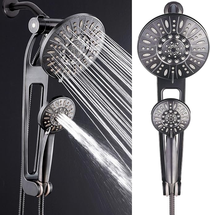 AquaDance High-Pressure 48-mode 3-way Shower Spa Combo with Adjustable 18" Extension Arm for Easy Reach & Mobility! Enjoy Luxury 7" Rain & Handheld Showerhead Separately or Together! Oil-Rubbed Bronze