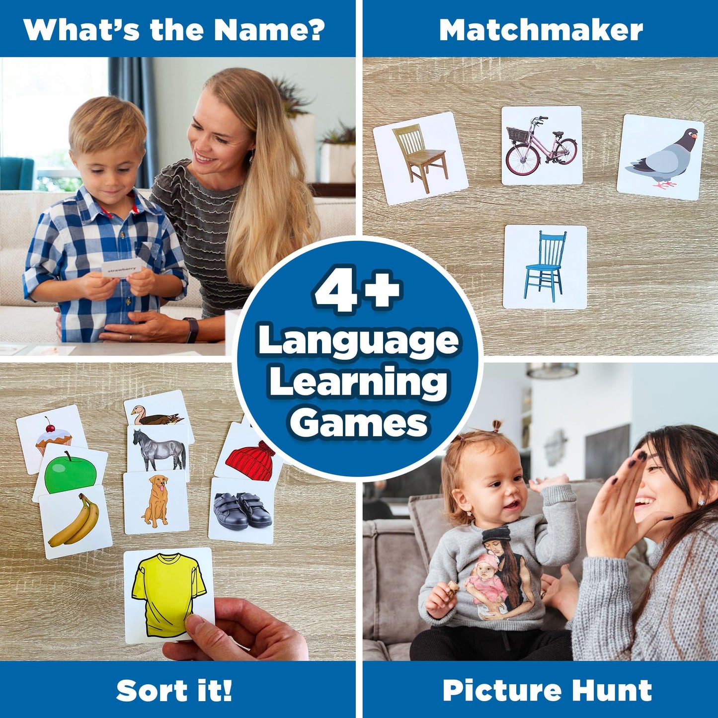 ThinkPsych 450 Thick Picture Cards for Autism Speech Therapy Materials - Flash Cards for Toddlers - Animals, Body Parts, Emotions, Food, Vegetables - ABA Therapy and Tacting Cards