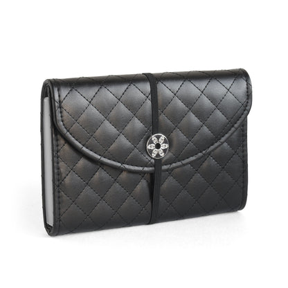 Black Faux Leather 13-Pocket Coupon, Photo, Recipe & Receipt Organizer (Quilted)