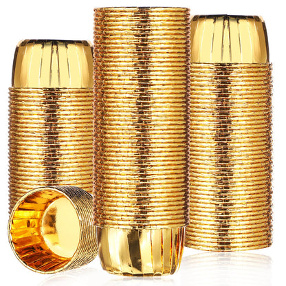 300 Pack Gold Cupcake Cups Bulk Disposable Foil Muffin Liners 3.5 oz Wrappers for Baking Aluminum Paper Mini Metallic Disposable Holiday Party Wedding Festival Supply(Gold)