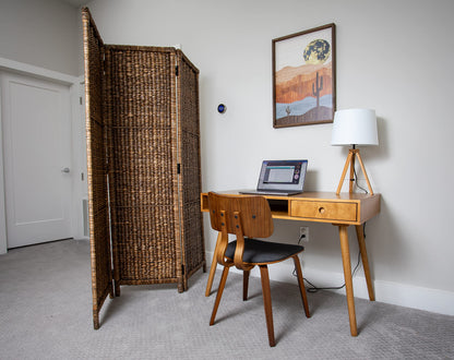 BIRDROCK HOME 3 Panel Seagrass Room Divider - Brown Wash - Folding Sections - Partition Screen - Hand Woven Abaca - Home Decor