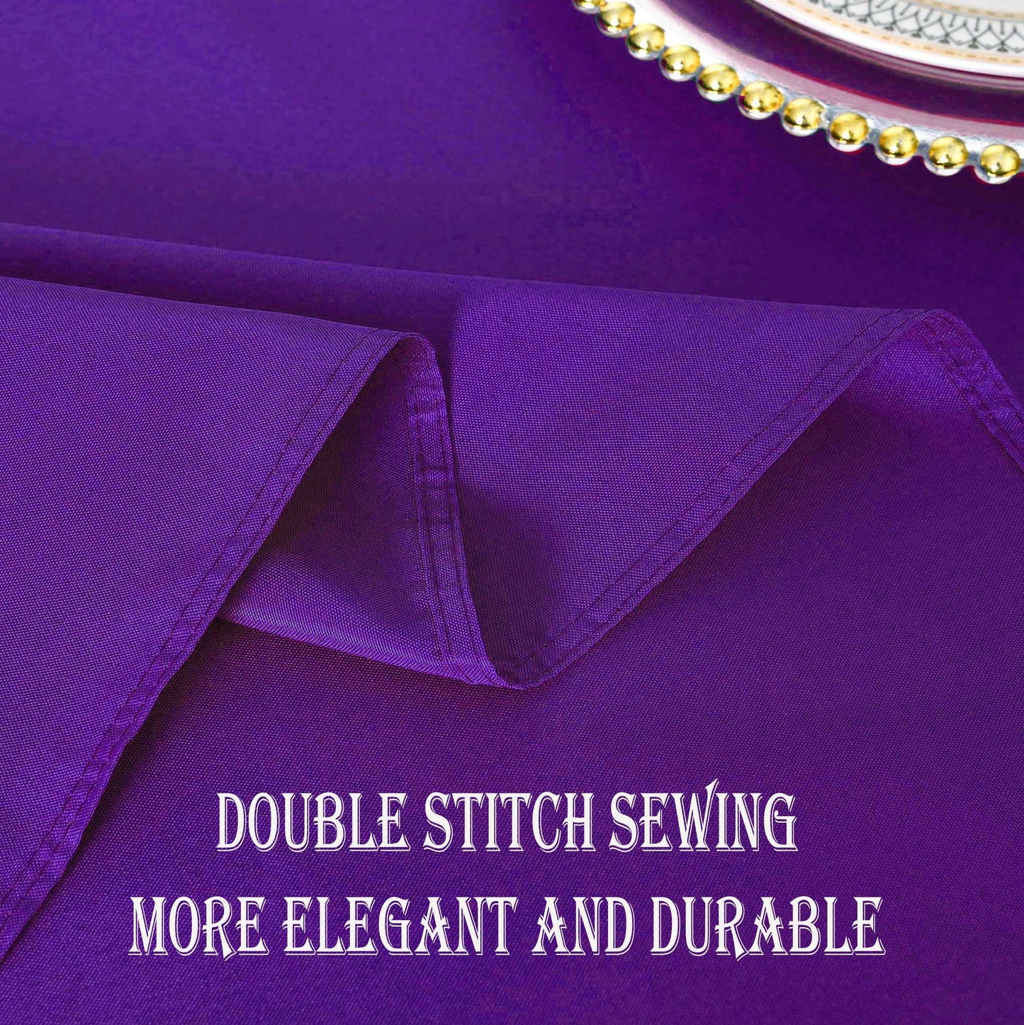 KAIPHO Purple Rectangle Tablecloth Waterproof Stain Resistant Wrinkle Free Table Cloth 210GSM Polyester Wipeable Table Cover for Party, Banquet, Indoor and Outdoor - Rectangular/Oblong, 60 x 84 inch