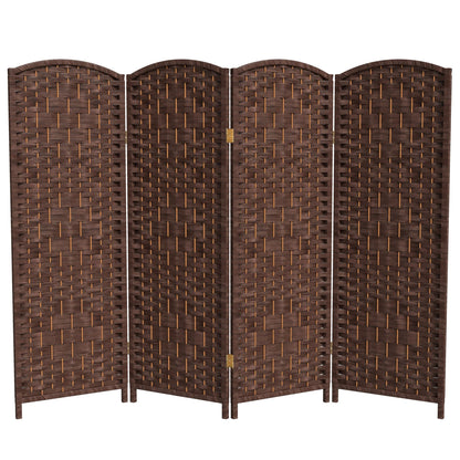 Red Lantern 4 ft. Short Diamond Weave Fiber Folding Screen - Dark Mocha - 4 Panel