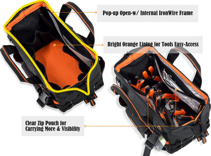 WELKINLAND 13-Inch Small Tool Carrier, Electrician's Organizer, HVAC Tech's Bag, Men's Drill Bag