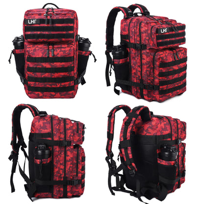 LHI Military Tactical Backpack for Men Molle Daypack 45L Army 3 Days Assault Pack Bag Large Rucksack With Bottle Holder(12*20*12)