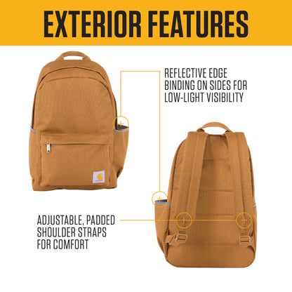 Carhartt 21L Classic Laptop Backpack, Water-Resistant Pack W/ 15" Laptop Sleeve and Organizational Compartments, Greenstone