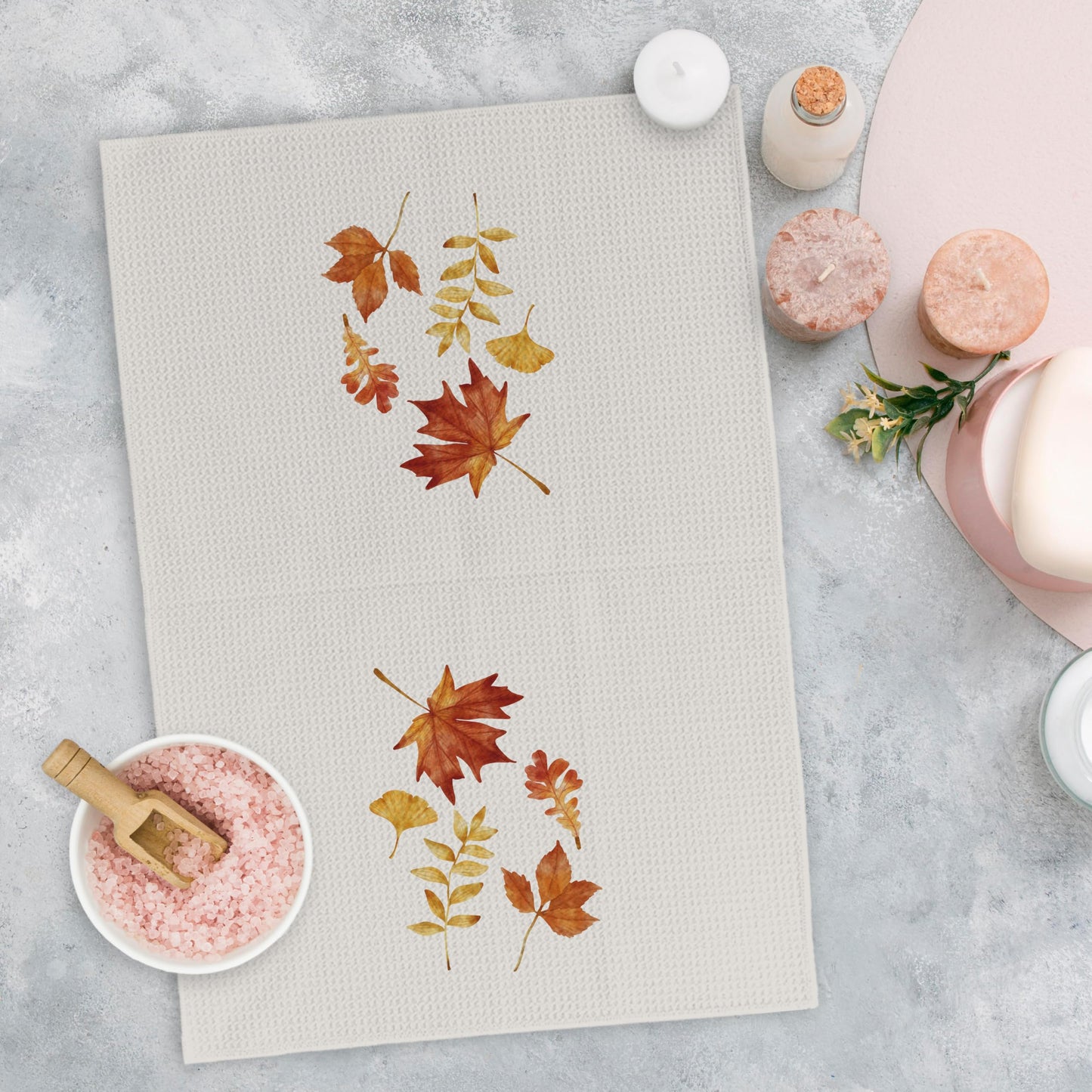 Yorhifa Hello Fall Pumpkin Kitchen Towels Set of 4, Autumn Harvest Maple Leaves Towels for Bathroom Decor, 16x24inch