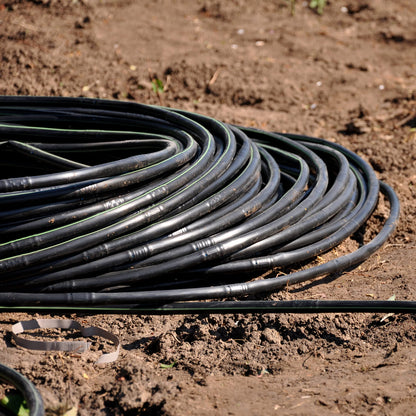 (100' ft Roll) - USA Made - 1/4-Inch x Irrigation/Hydroponics Dripline with 6-Inch Emitter Spacing (Brown) (100' Foot Roll)