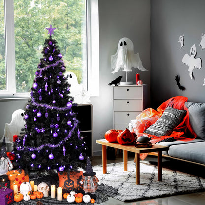 Sunnyglade 4 FT Halloween Black Premium Artificial Christmas Tree 400 Tips Easy to Assemble with Christmas Tree Stand (4 ft)