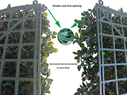 ODTORY Artificial Grass Wall Panel Backdrop,10 X 10 in 8P(5.6 sqft) UV-Anti Greenery Boxwood Panels for Indoor Outdoor Green Wall Decor & Ivy Fence Covering Privacy
