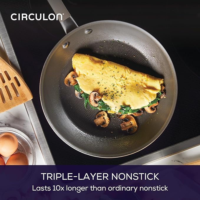 Circulon Premier Professional Hard Anodized Nonstick Cookware Induction Pots and Pans Set, 8 Piece - Bronze