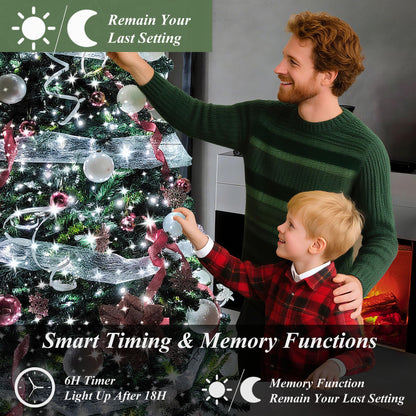 aneeway Christmas String Lights, 480 LEDs, 8 Lighting Modes, 9.84FT, Cold White, Model SW-LSL-03-480, Remote & Timer