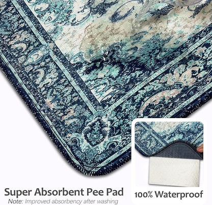 Washable Pee Pads for Dogs, Reusable Puppy Potty Training Pads, Ultra-Absorbent Thick Waterproof Leak-Proof Non-Slip Pads & Mat for Crate, Playpen, Floor, Whelping & Housebreaking , 2 Pack 36"x72"