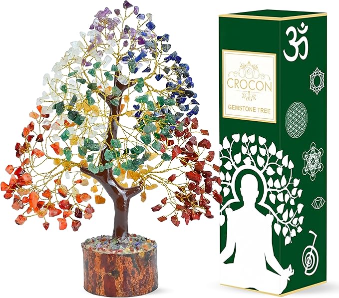 The Original 7 Chakra Crystal Tree Birthday Gifts for Women, Healing Crystal Tree of Life Sister birthday gifts Room & Home Decor Gift for Mom Her Valentine's Day Gift House Warming Gift Women unique
