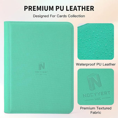 Trading Card Binder, Premium 9 Pocket 540 Double Sided Pocket Collection Binder, Card Album for TCG Card Holder for Game Card, Sports Card, Yugioh, MTG etc(Cyan)