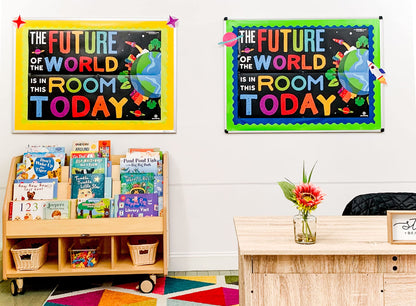 Sproutbrite 13.5" x 39" Educational Posters - 2 Teacher Posters for Classroom - Bulletin Board and Wall Decor for Pre, Elementary and Middle School Creates a Purpose-Driven and Motivated Classroom Environment