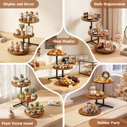 Emfogo Wooden Cupcake Stand for 50 Cupcakes, 3 Tier Dessert Tower Stands, Cup Cake Display for Party Afternoon Tea Wedding Graduation, Large Tiered Tray for Cake Cookie Food (1 Pack)