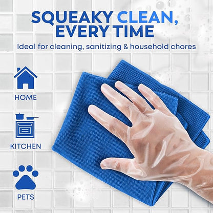 Disposable Plastic Gloves 1200 Pack – Food Safe, BPA & Latex-Free HDPE Cryogenic Gloves for Cooking, Food Prep, Kitchen Use, Serving & Crafts – Clear, Single-Use, Comfortable Fit