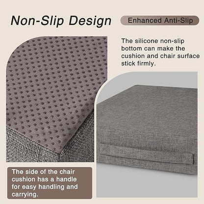 OVOV Recliner Cushions for Elderly 20"x20"x4" Thick Seat Cushion for Recliner Chair Large Square Non Slip Chair Pads with Washable Cover for Armchair Couch Light Grey