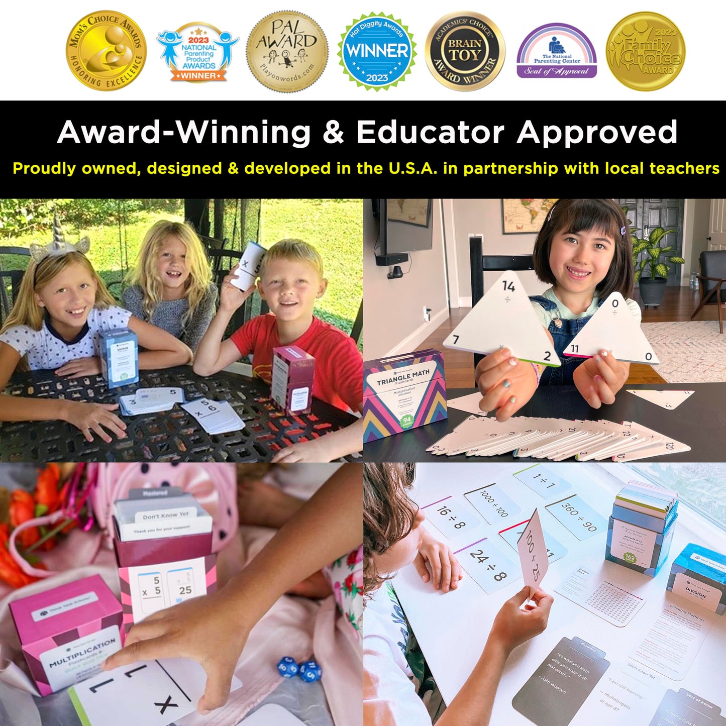 Award-Winning Math Flash Cards – 711 Multiplication & Division Facts (0–12) – Jumbo Cards (3.1” x 5.2”), Visual Aids, 2 Dice, Games, Charts & Mastery Divider Tabs – Grades 3–6 Classroom & Homeschool
