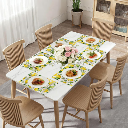 Lemon Placemat Set of 6,Heat Resistant Linen Table Mats for Indoor Outdoor Home Kitchen Dining Room Table 12x18Inch