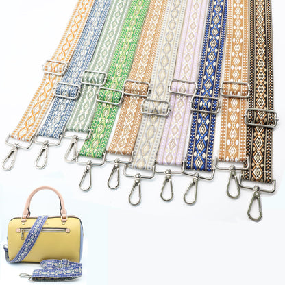 LEMEDE Purse Strap Adjustable Replacement Crossbody Bag Straps Retro Jacquard Embroidery Shoulder Straps for Shoulder Bag