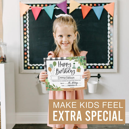 Happy Birthday Certificates for Students - 25 Student Birthday Certificates for Kids Classroom Must Haves, Teacher Supplies for Classroom Elementary, Farmhouse Teacher Essentials