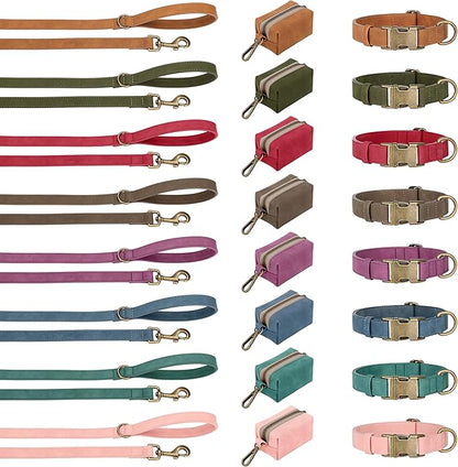 Didog Soft PU Leather Dog Collar, Stylish Quick Released Dog Collars for Large Dogs, Easy Clean Adjustable Pet Collar for Daily Walking, Pink, XL Fit 20-26" Neck