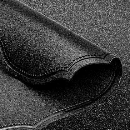 fanquare Faux Leather Placemats Set of 6,Oval Heat-Resistant Wipeable Surface Tablemats, Non-Slip Grip, Waterproof Table Décor for Dining, Black